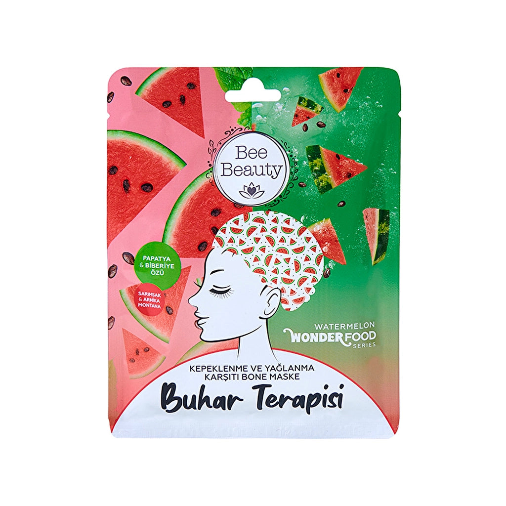 Bee Beauty - Wonder Food Watermelon Steam Therapy Anti-Dandruff and Anti-Oily Bonnet Mask